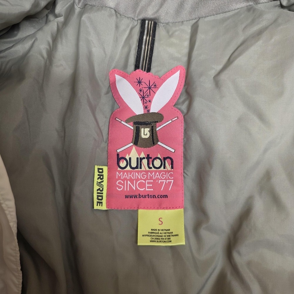 Burton Dryride Ski Jacket Women S White Down Puffer Insulated Winter Snowboard - Picture 4 of 9